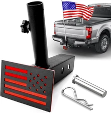 Hitch Mount Flagpole Holder for Truck,  Hitch Flag Pole Holder Standard 2 Inc...