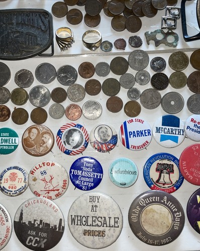 Antique Vintage Collectibles Lot 154 Junk Drawer Coins Cards Collectibles Toys - Picture 7 of 24