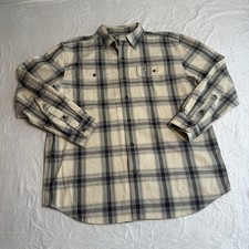 Carhartt Original fit Mens Large Heavyweight Cotton Plaid Flannel Rugged Shirt