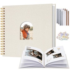 Linen Cover Scrapbook Album, 10 x 10 Inches, Photo Album Features A Hardcover...