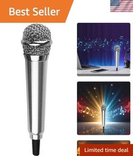 Silver Mini Karaoke Mic - Lightweight Handheld Microphone for Easy Singing