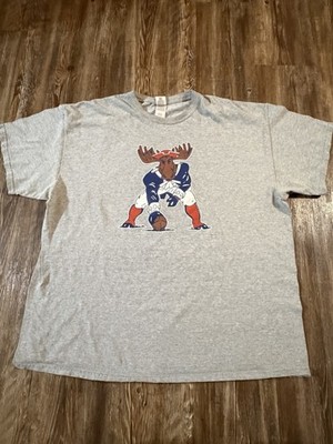 Men s Gildan Football Moose T Shirt Grey Size 2XL Short Sleeve Graphic Tee