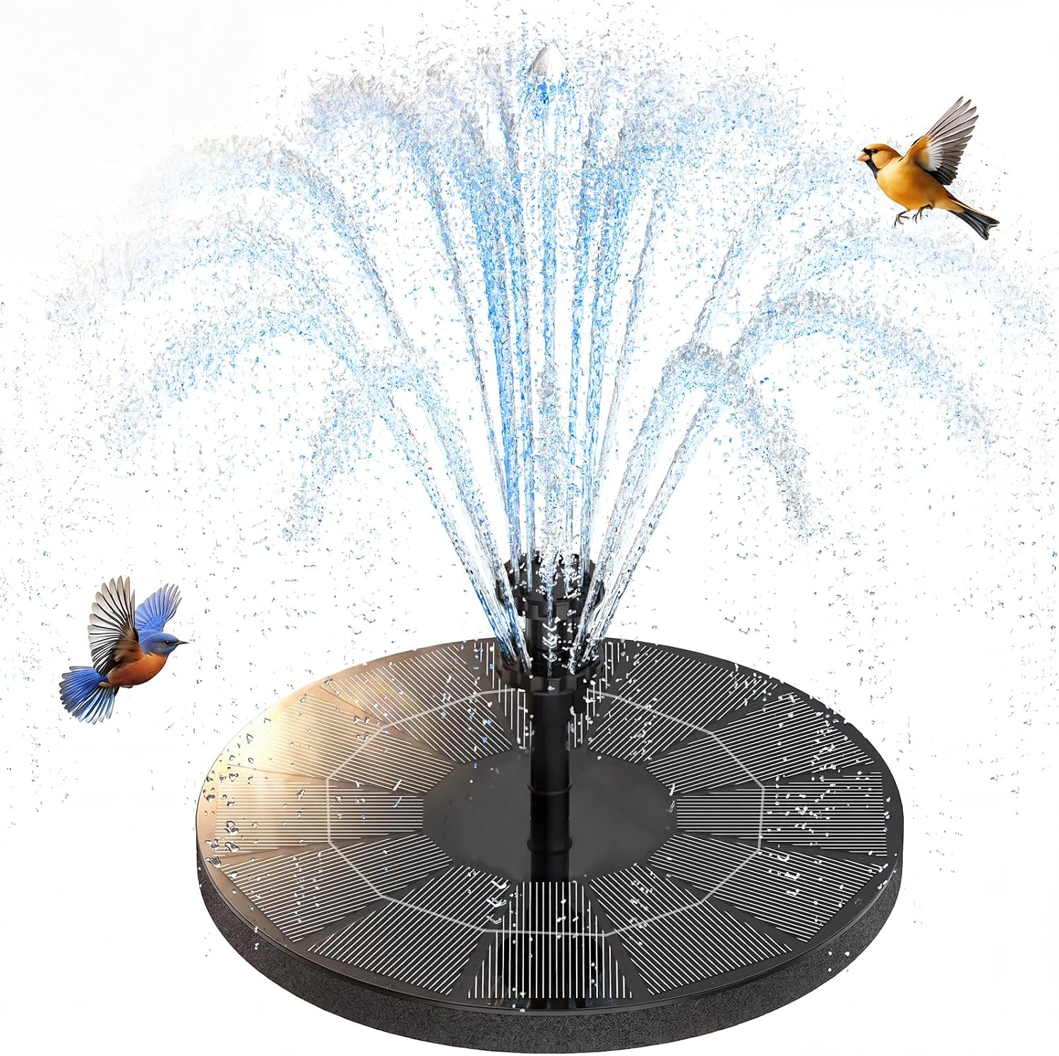 3.5W Solar Fountain Pump with 1500Mah Backup, Circle Solar Water Pump Floating F