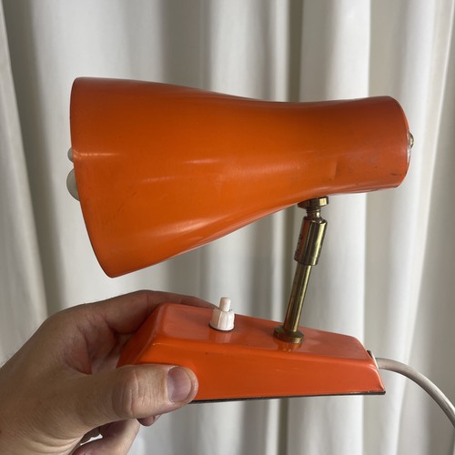 Retro Wall Or Desk Lamp Orange Spot Light Super Cool Vintage 60s Original - Picture 4 of 10