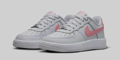 Nike Force 1 Low Little Kids' Shoes Size 2.5Y (White/White/Medium Soft Pink) New