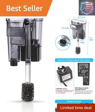 Aquarium Hang On Filter Small Fish Tank Hanging Filter Power Waterfall Filtra...