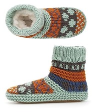 Warm Slipper Socks for Women, Winter Fuzzy House Shoes Indoor, Cozy 6-8 Teal
