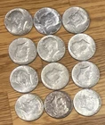 Lot of $6 Face 12 Kennedy Half Dollars 90% Silver Coin 1964 As Shown