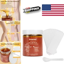 Sugar Wax Hair Removal Kit 8.45oz Microwave Honey Paste for All Skin Types