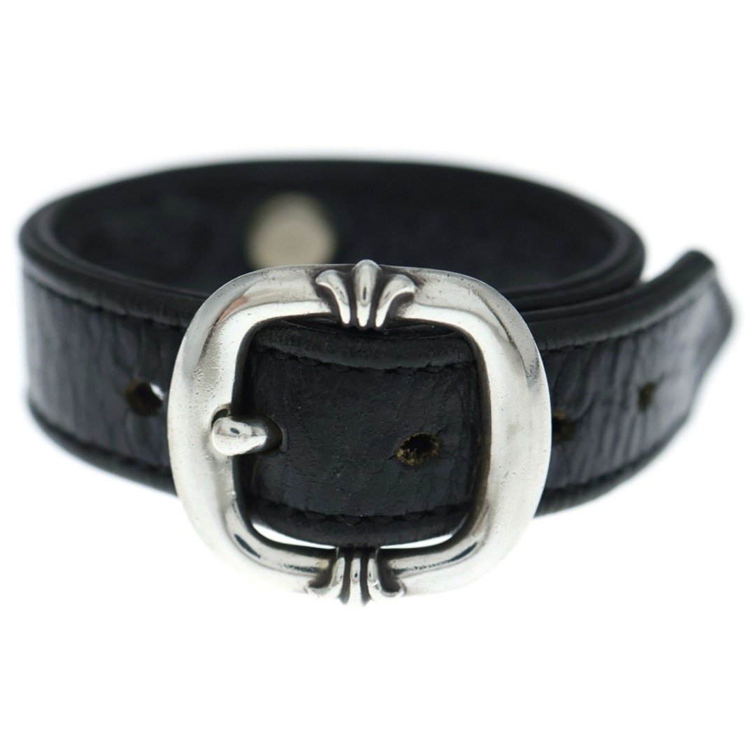 Chrome Hearts Gunslinger Cross Ball Leather Bracelet Black Silver BCA146 thumbnail 4