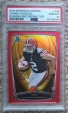 2014 Bowman Chrome Running Red Refractor Johnny Manziel RC /25 PSA 10 Browns