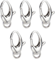 5 Pcs 304 Stainless Steel Lobster Claw Clasps 20X10Mm Large Oval Necklace Clasp