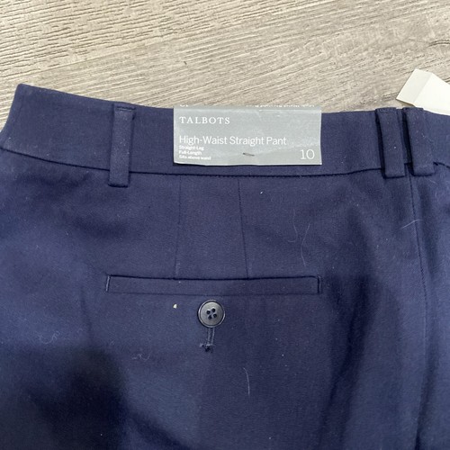 Pantalones para mujer Talbots cintura alta pierna recta azul marino talla 10 nuevos con etiquetas - Imagen 3 de 7