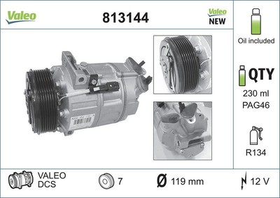 VALEO Kompressor, Klimaanlage 813144 für RENAULT OPEL