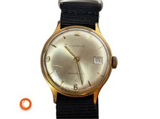 1970er KIENZLE Vintage HAU Handaufzug Date neues Natoband  läuft gut Germany