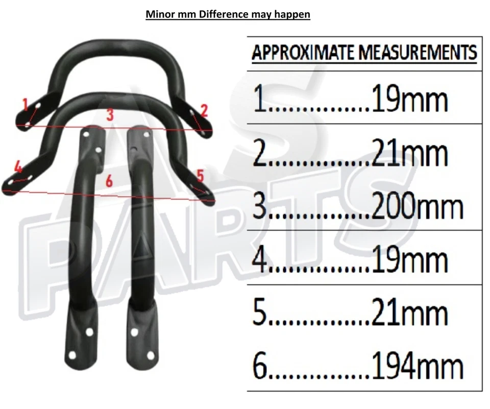 Juego de manijas laterales y de esquina aptas para Jeep Willys CJ2A CJ3A CJ3B CJ5 M38 M38A1 Foto 3 de 4