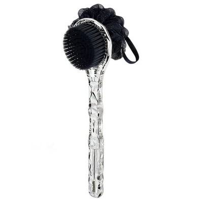 Long Handle Back Scrubber Shower Brush | Dual-Sided Clear Bath Brush for Exfo...