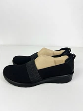 Bzees Gracie Slip On Black Metallic Band Womens Size 11 Comfort - New