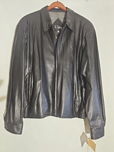 New With Tag Remy Lambskin Black Leather Jacket Mens Sz 48 BUTTER SOFT! VeryNice image 22