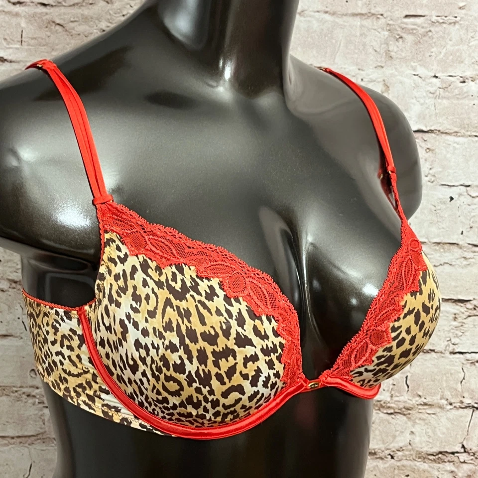 Sujetador Victoria's Secret 38C Muy Sexy Sin Forro Sin Acolchado Guepardo Estampado Animal Foto 4 de 4