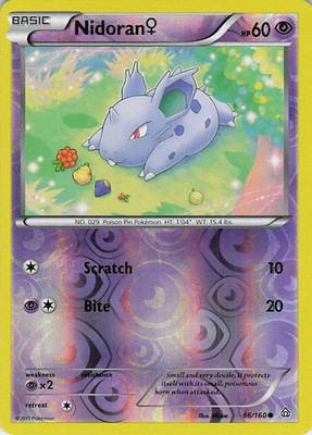 Nidoran (F) Common XY - Primal Clash 66/160 LP Reverse Holo