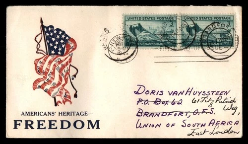 Mayfairstamps US FDC New York dual American flag and Coast Guard First Day Cover