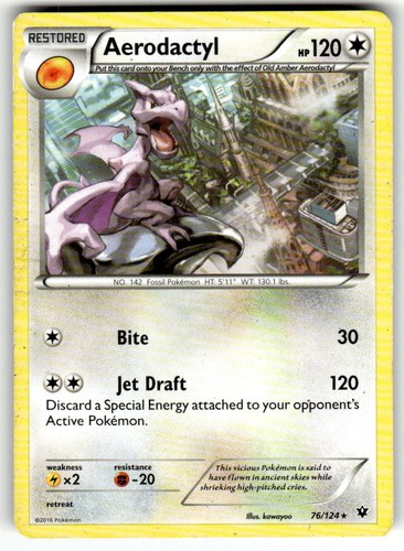 Aerodactyl 76/124 Rare Fates Collide Pokemon MP
