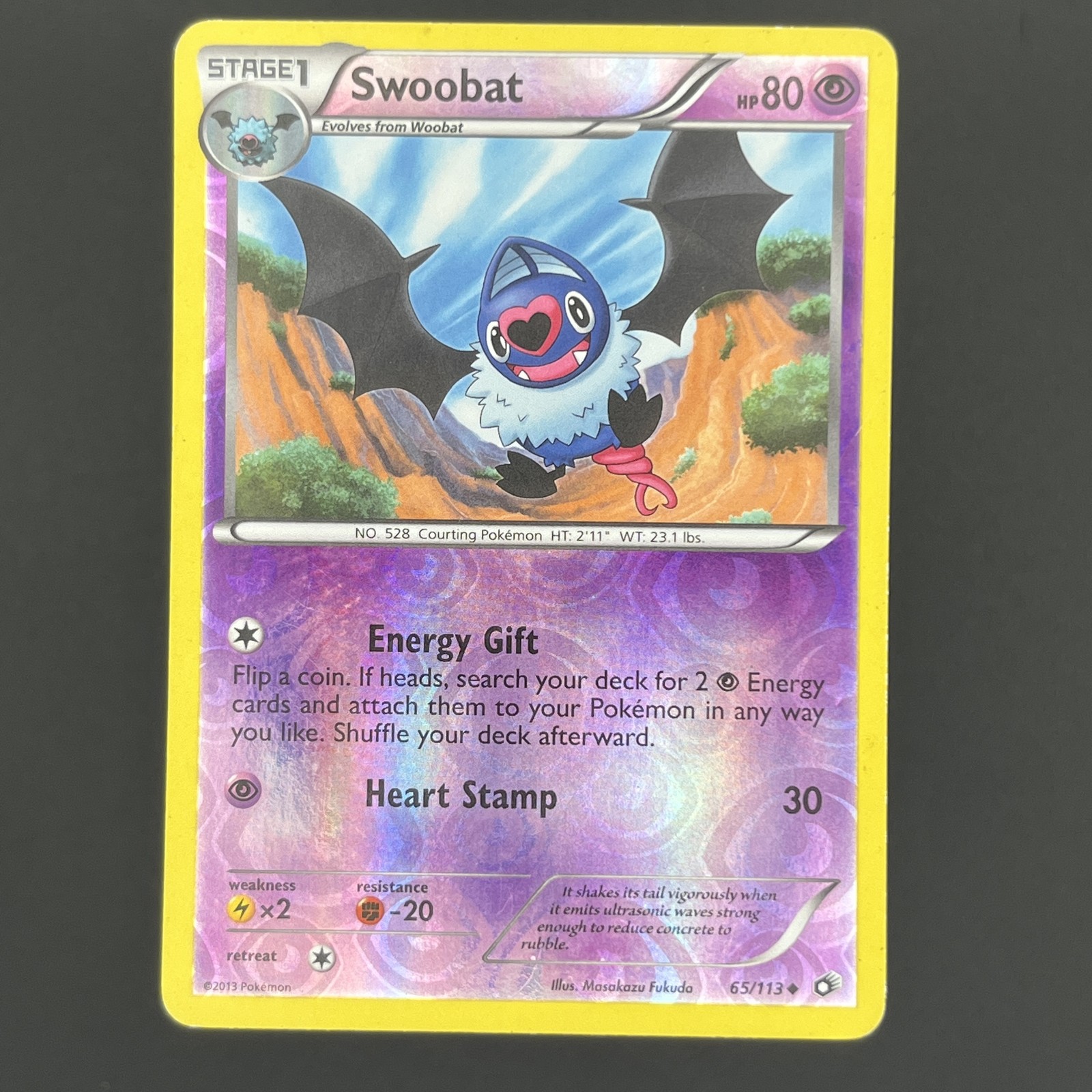Swoobat 65/113 Uncommon LTR Legendary Treasures Reverse Holofoil Pokemon LP
