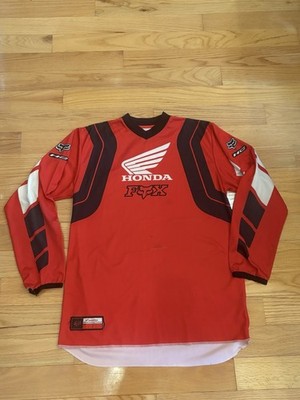 Vintage Y2K 00s Honda Fox Motocross Supercross Racing Jersey Honda CR Red