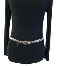 Women's Mesh Belt Medium-Large Silver VTG Disco Classic Metal Dress Ladies