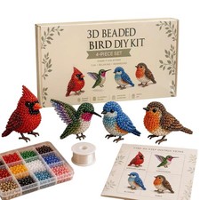 Beaded Animal Kit Handmade 3D Beadwork Set With Instructions Creative DIY Art