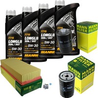 Mann Inspektionspaket 4L Mannol Longlife 504/507 5W-30 FüR Audi 80 1.8 S 2.0