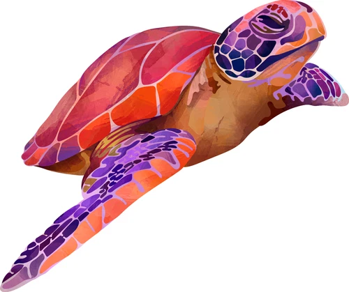 Sea Turtle Reptile Safari Zoo Animal Self Adhesive Sticker