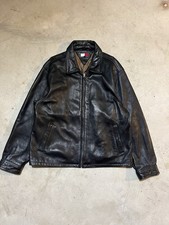 Men  s Vintage 90  s Tommy Hilfiger Leather Jacket Size Large