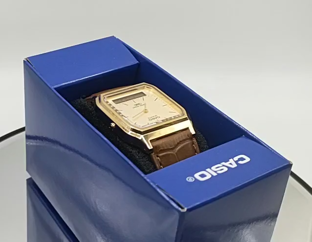 CASIO CLASSIC AQ-230EGL-9AJF Gold Analog Digital Watch Brown