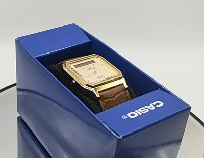 CASIO CLASSIC AQ-230EGL-9AJF Gold Analog Digital Watch Brown