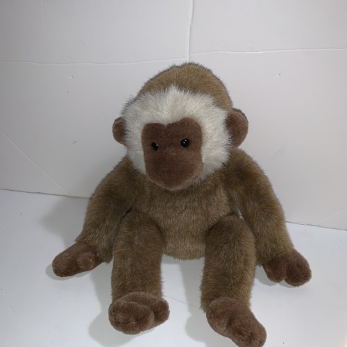 VTG Gund Monkey Plush Realistic Stuffed Animal Brown Fur White Ring Around Face - Picture 19 of 22