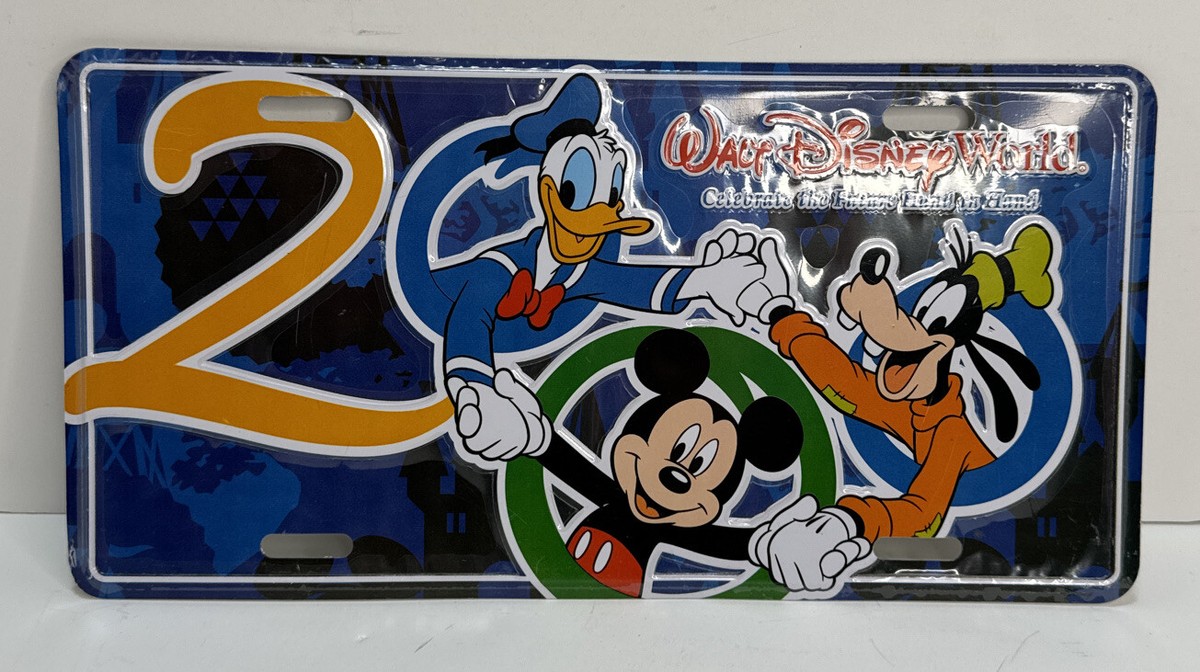 Walt Disney World 2000 Celebrate Booster License Plate Mickey. New