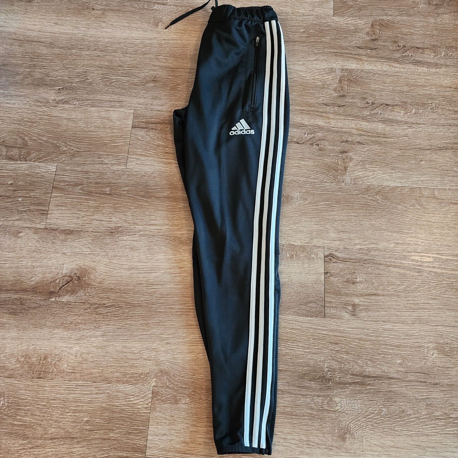 Adidas Sweatpants Mens Small Climacool Ankle Zip Black/White Zip