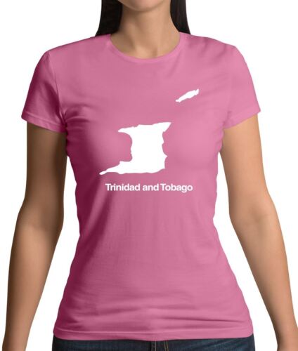 Trinidad and Tobago Silhouette - Womens T-Shirt - Port of Spain Caribbean Flag - Afbeelding 1 van 15