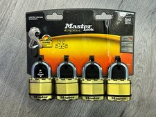 Master Lock Excell Set of 4 Keyed 25mm Padlocks Octagonal Boron Carbide