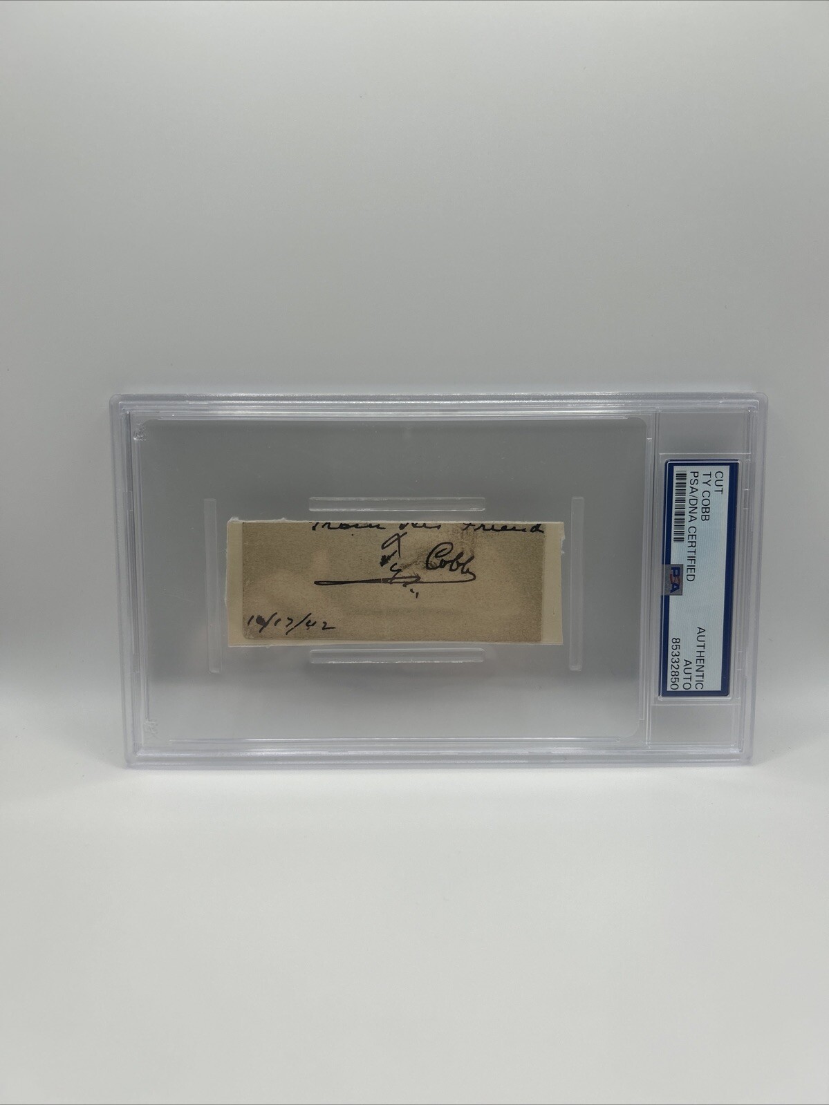 TY COBB CUT AUTOGRAPH SIGNATURE PSA/DNA CERTIFIED SIGNED DATED Detroit Tigers