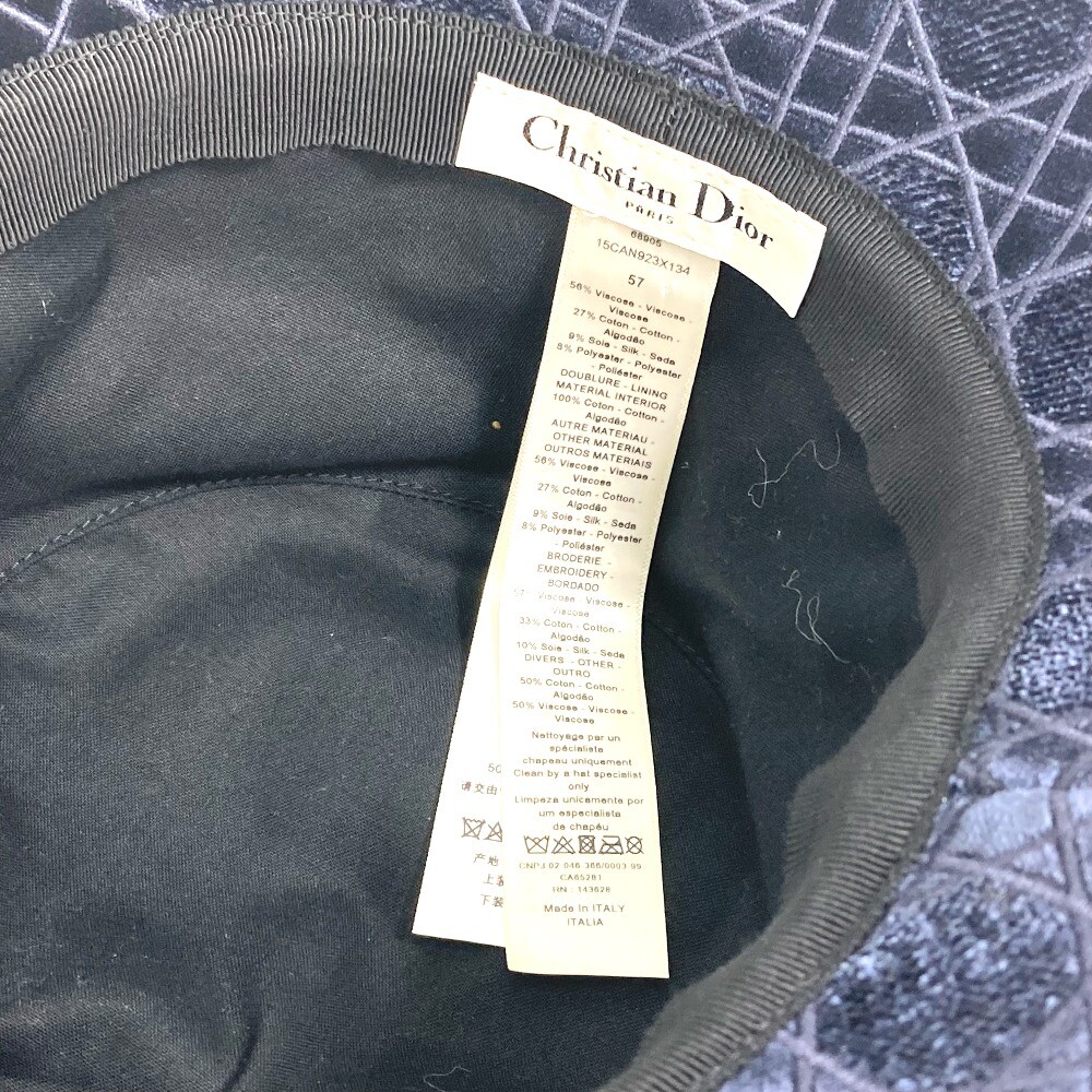 Dior 15CAN923X134 21AW Velor Cannage logo bob Hat bucket hat