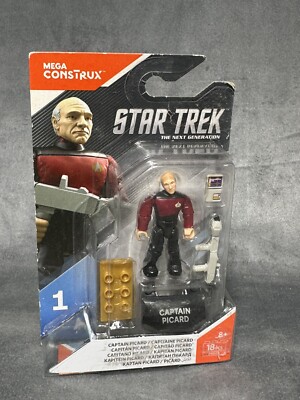 Mega Construx Heroes Captain Picard FND65 Cardboard Backer Separated Star Trek