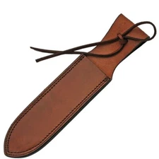 Fixed Knife Sheath 8" Blade Brown Leather