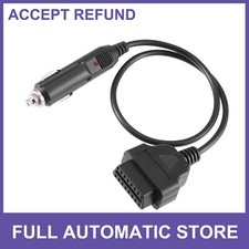 Single Obd2 Male To Cigarette Lighter Power Supply Cable Universal