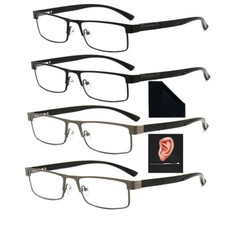 4x Herren Lesebrille Metall Anti-Blaulicht Le...