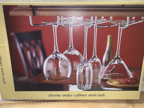 Pier 1 Imports Chrome Under-Cabinet Stem Glass Rack NOB - Picture 6 of 6