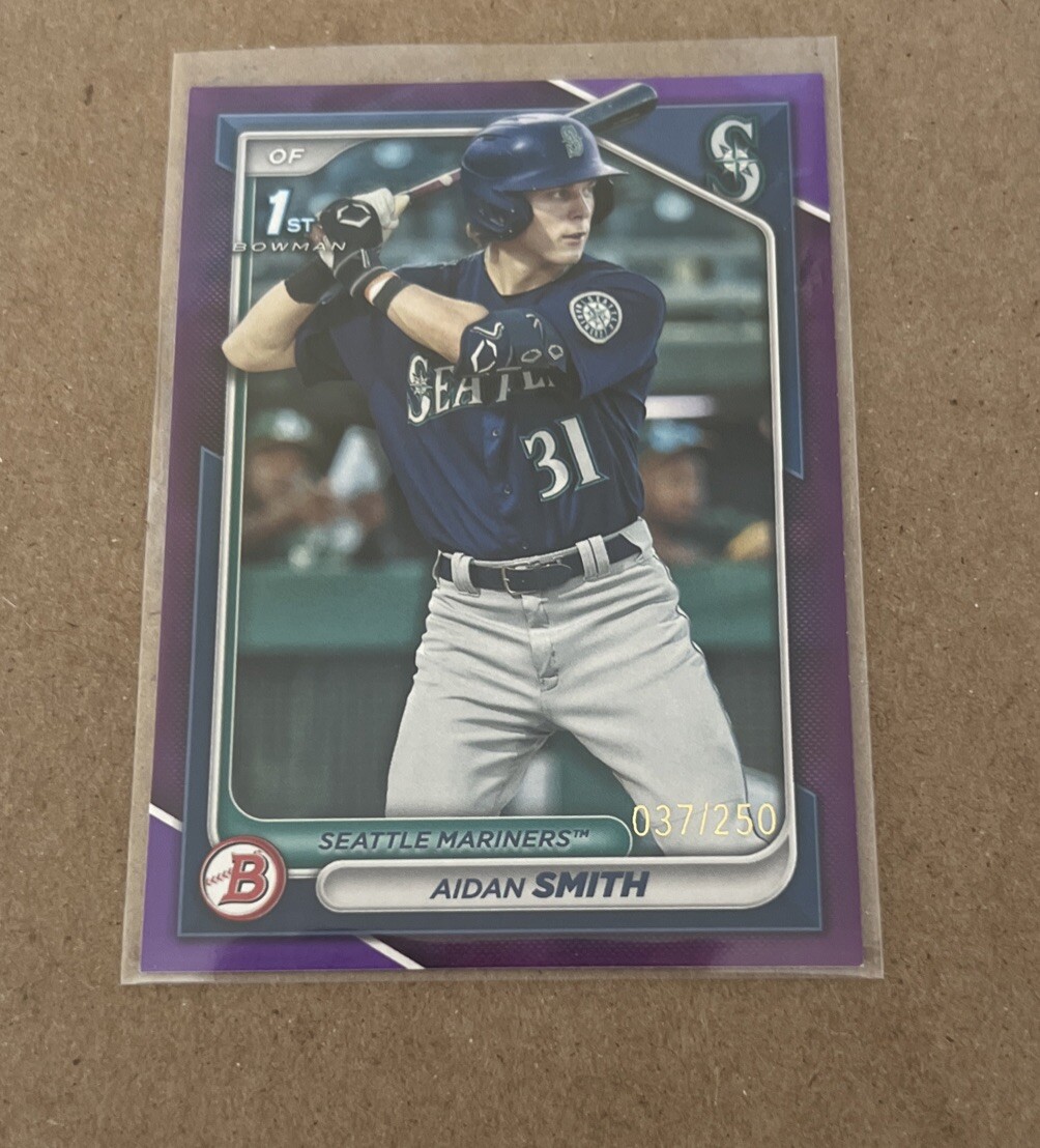 2024 Bowman Prospects Aidan Smith SP Purple 1st Bowman /250 #BP-45 Mariners