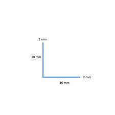 Aluminium Extruded Angle L Section bar 90 degree Various Sizes 2m Long